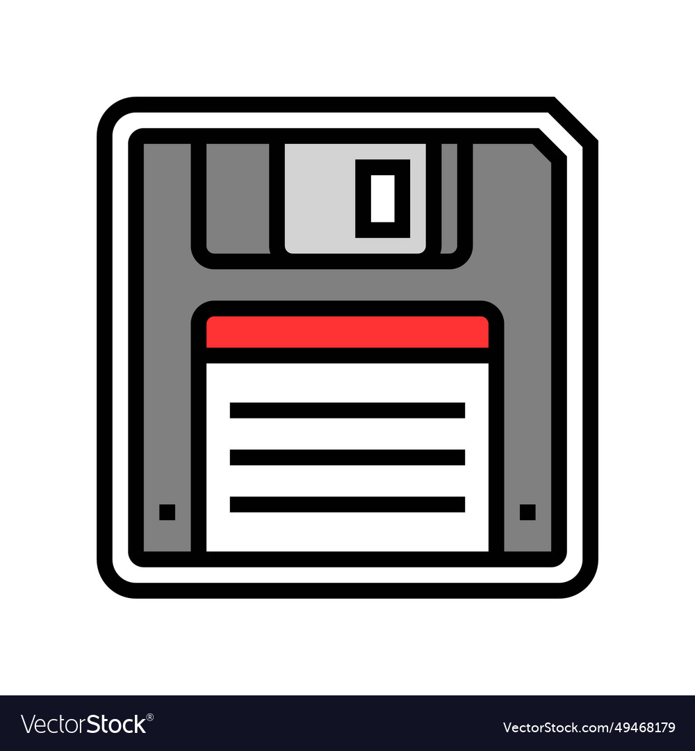 Floppy Festplatte Speichern Daten-Farb-Symbol vector image Floppy Festplatte Speichern Daten-Farb-Symbol