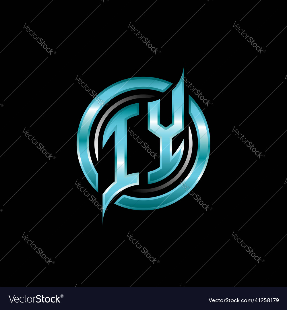 Iy initial monogram logo circle rounded vector image Iy initial monogram logo circle rounded