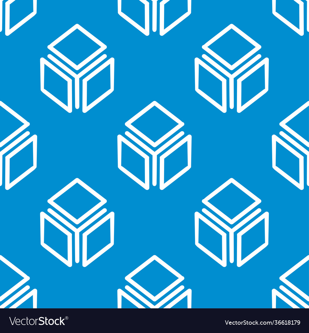 Outline cube seamless background print repeat
