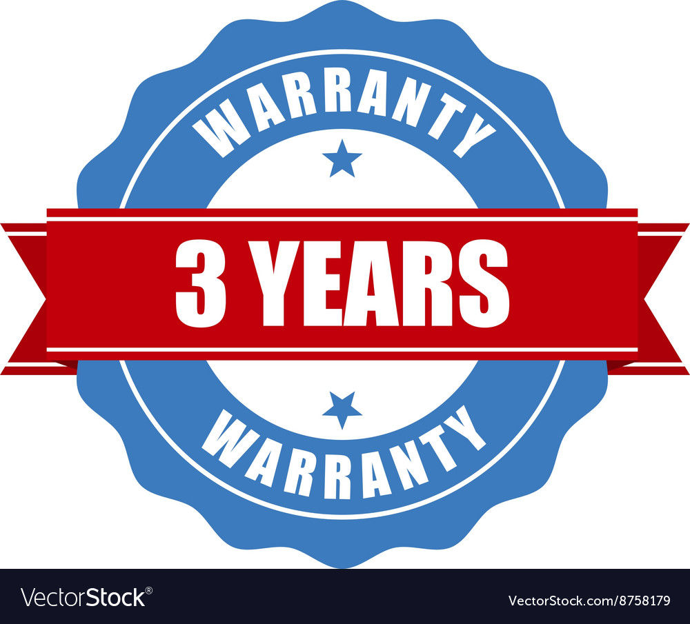 Three years warranty seal - round stamp Royalty Free Vector