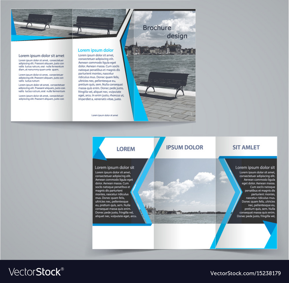 Tri-fold business brochure template two-sided