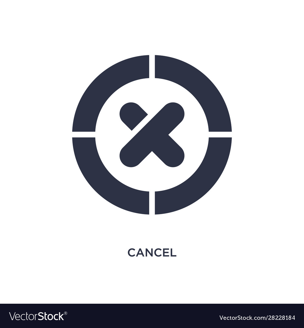 Cancel icon on white background simple element