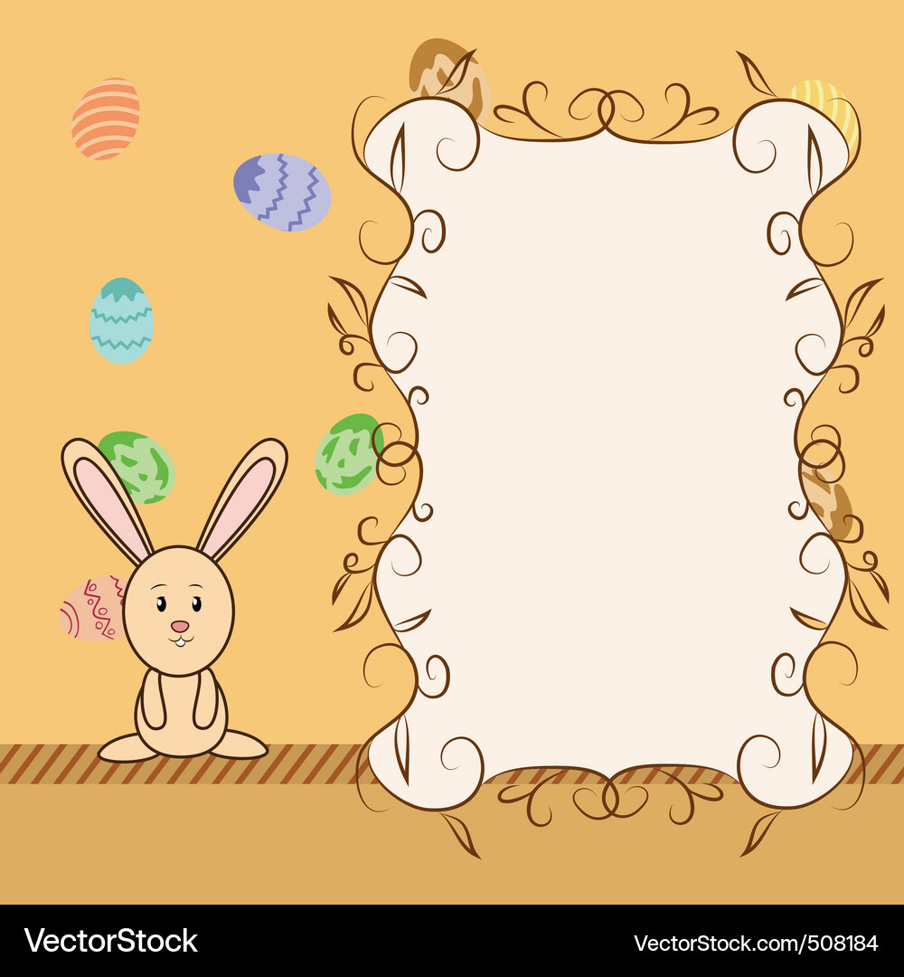 Cartoon Greeting Card With Easter Congratulation Vector Image