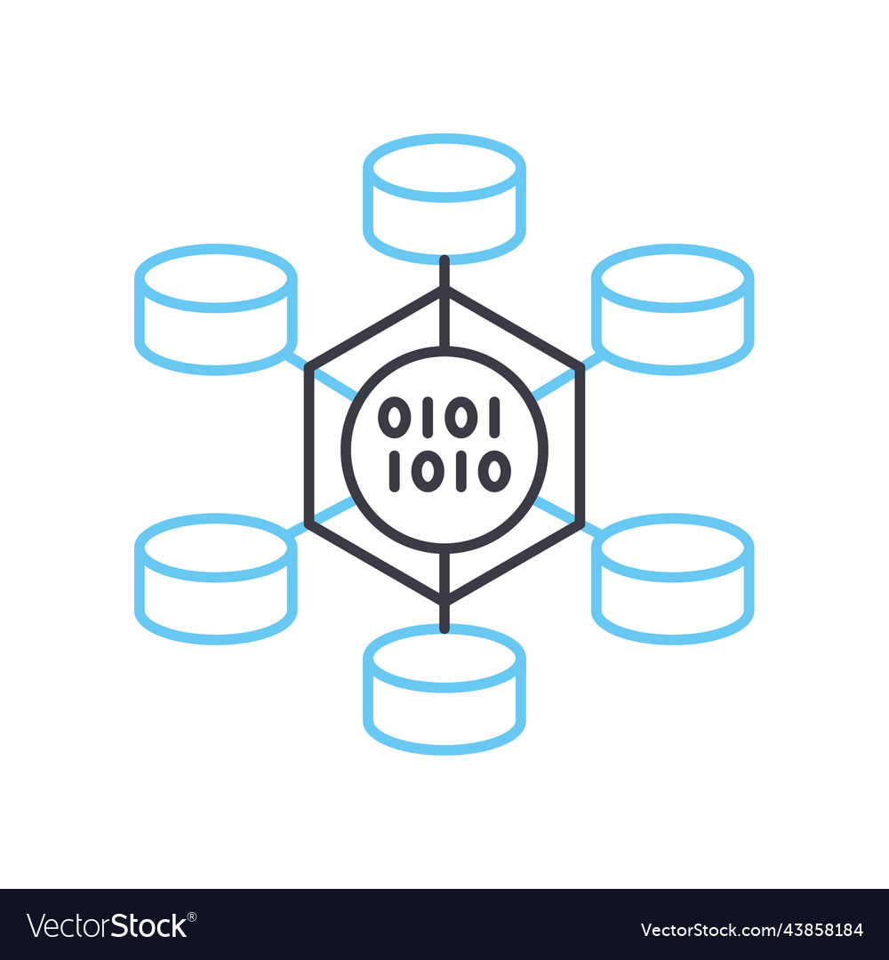 Data mining line icon outline symbol