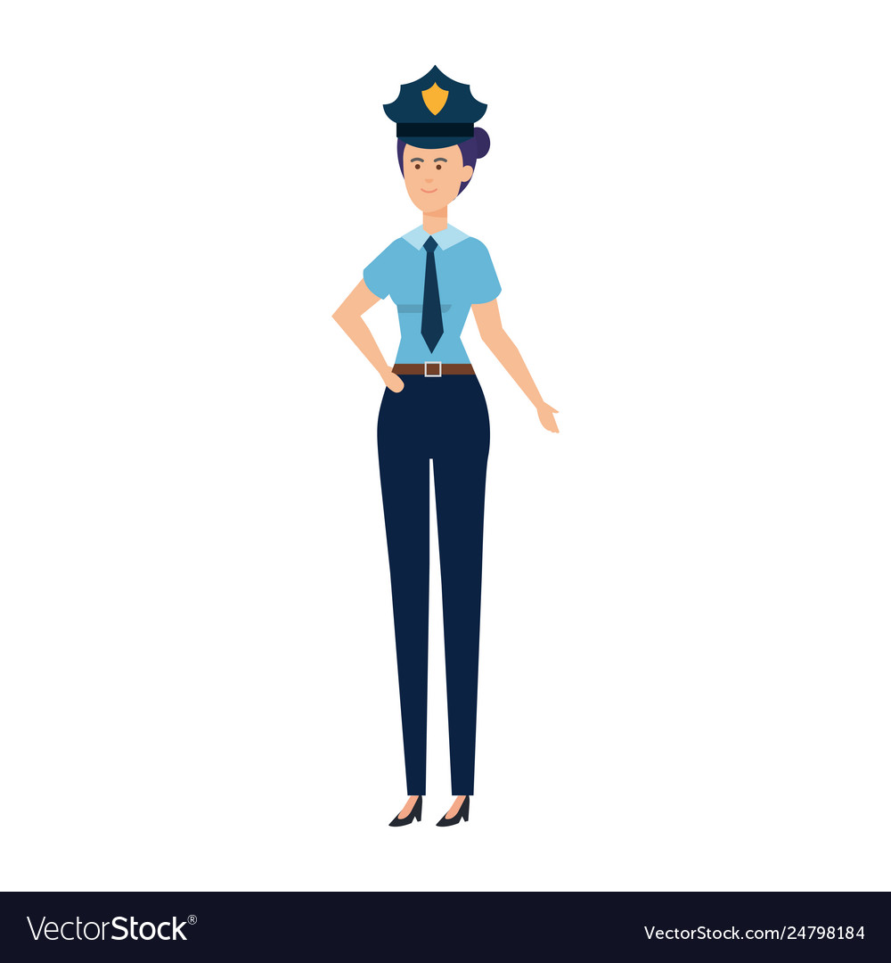 Female police officer avatar character