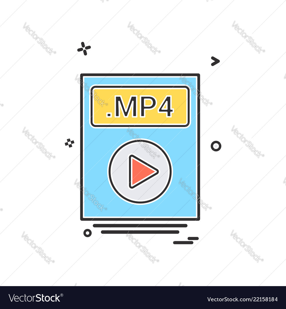 File files mp4 icon design vector image File files mp4 icon design