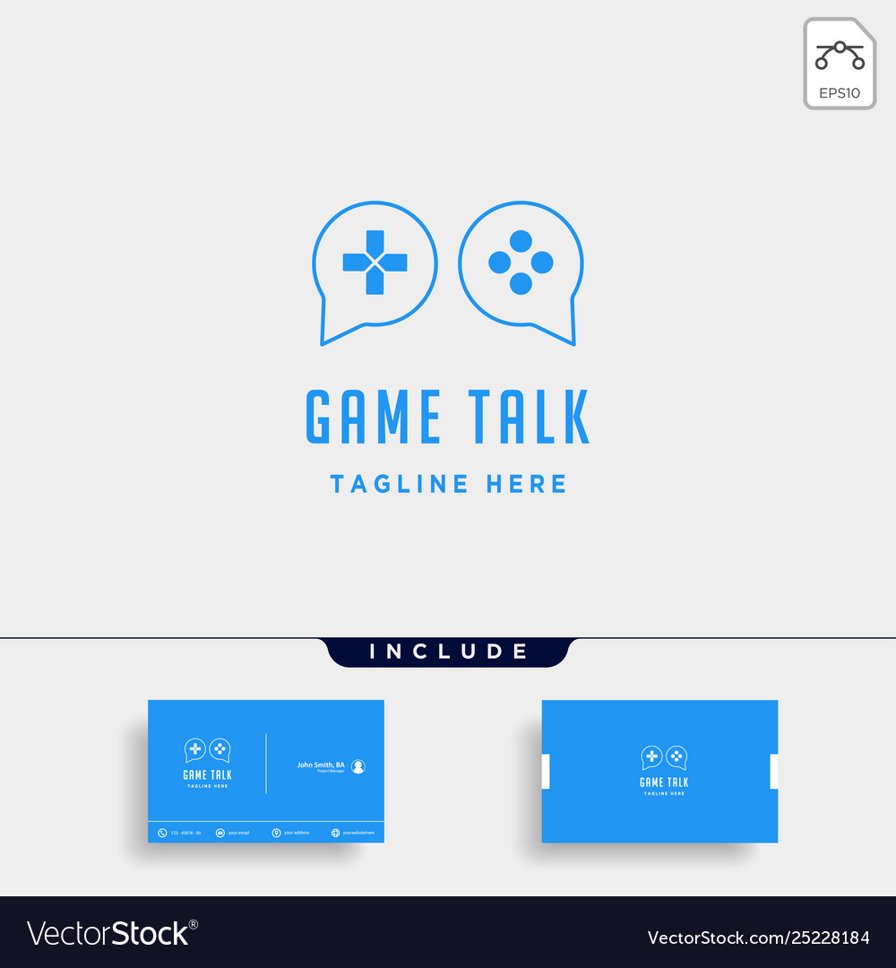Game talk logo design template icon element