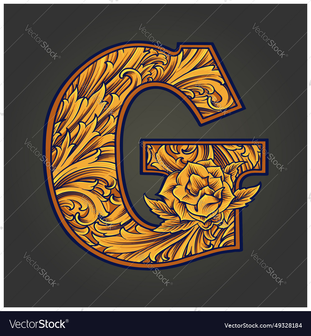 Vergoldete Eleganz klassischen Buchstaben g Monogramm Logo vector image Vergoldete Eleganz klassischen Buchstaben g Monogramm Logo