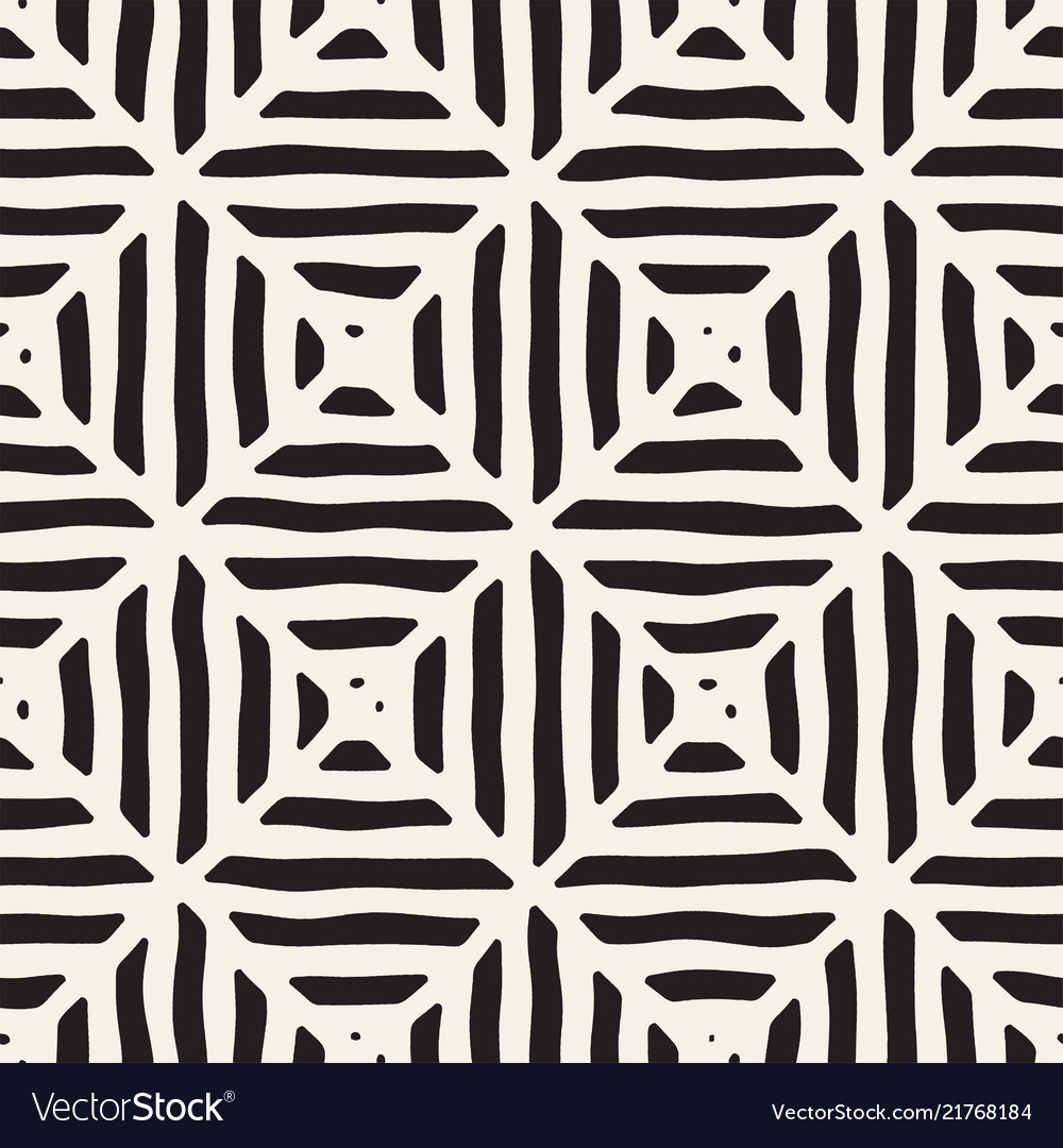 Hand drawn seamless repeating pattern with lines vector image Hand drawn seamless repeating pattern with lines