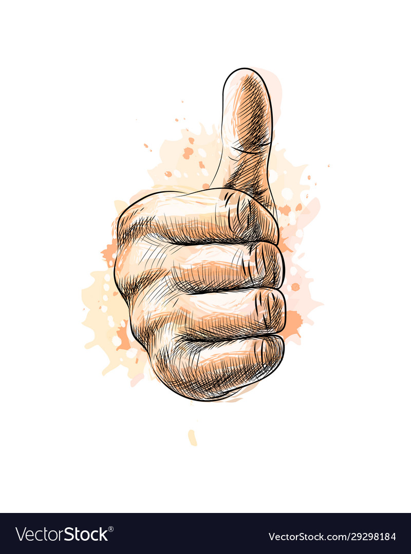 Hand showing symbol like making thumb up gesture Vector Image