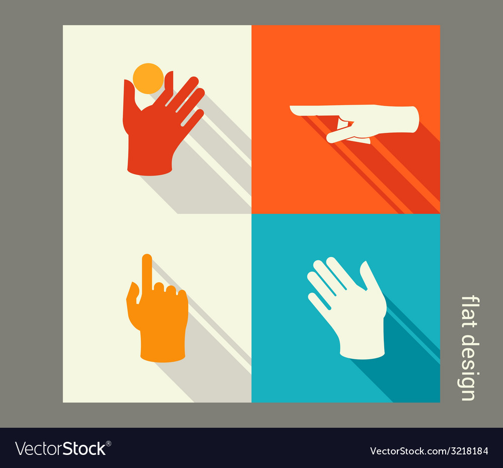Hands icon set for website or application flat