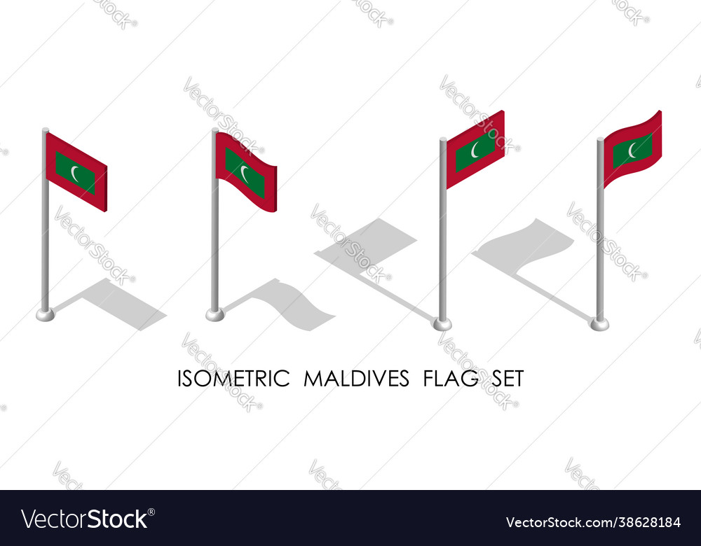 Isometric flag maldives in static position