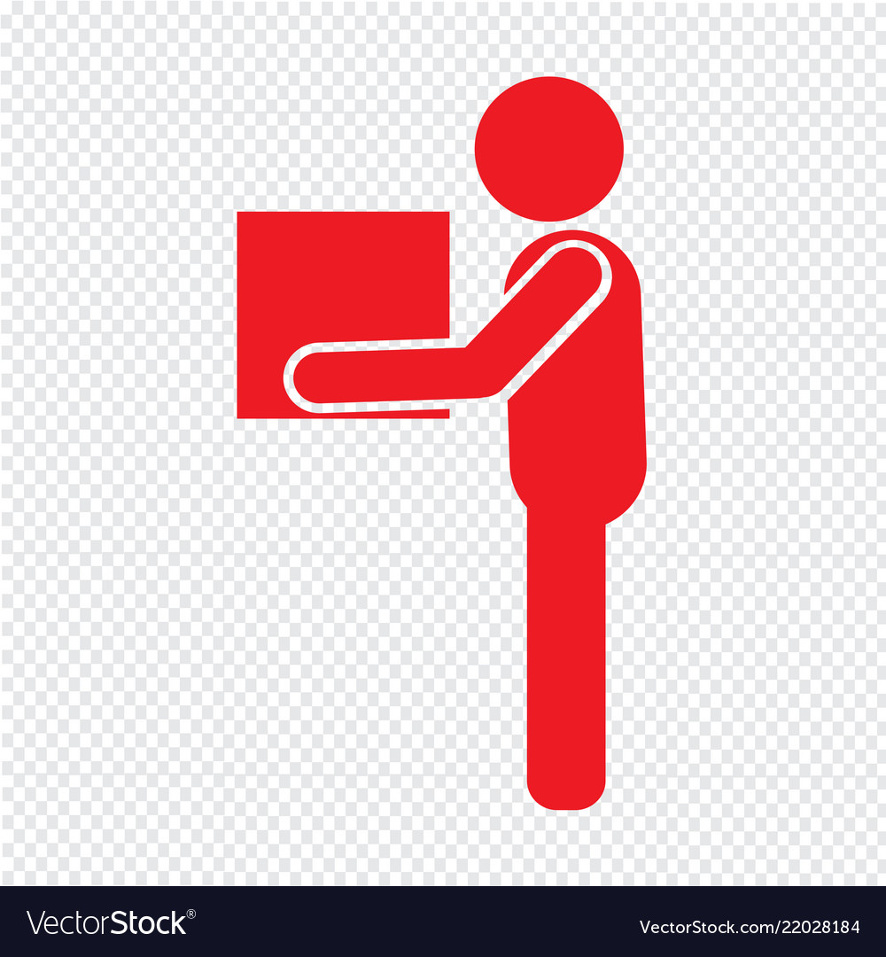 Man moving box pictograph icon design