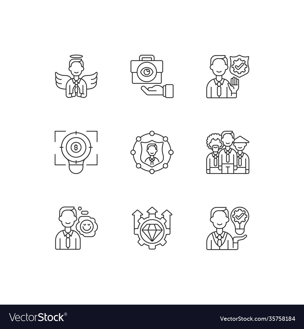 Service with integrity linear icons set vector image Service with integrity linear icons set