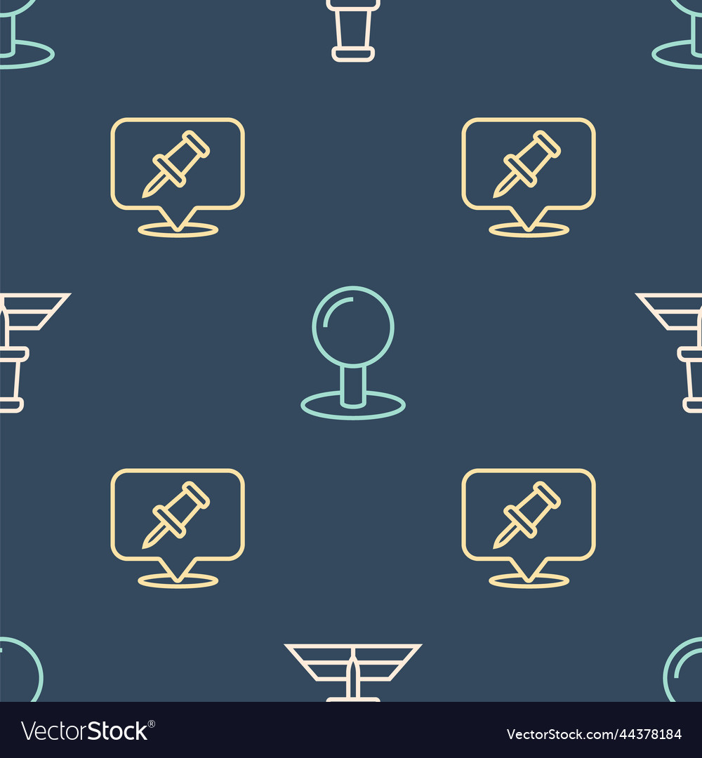 Set line folded map with location marker push pin vector image Set line folded map with location marker push pin