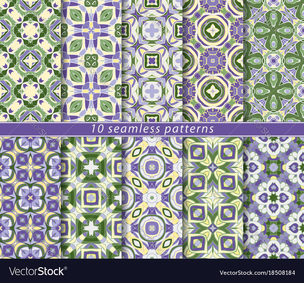 Set of ten seamless abstract patterns