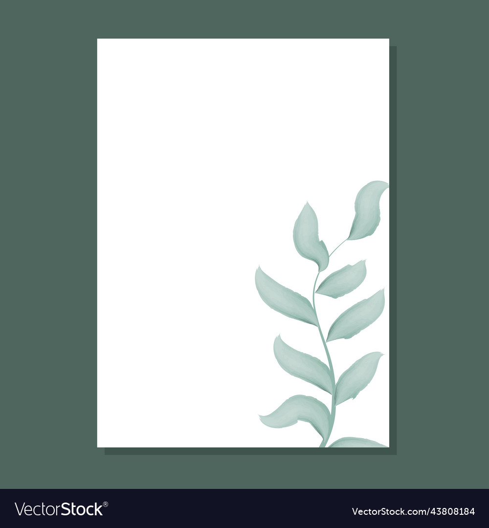Simple rustic frame with leafy branch vector image Simple rustic frame with leafy branch