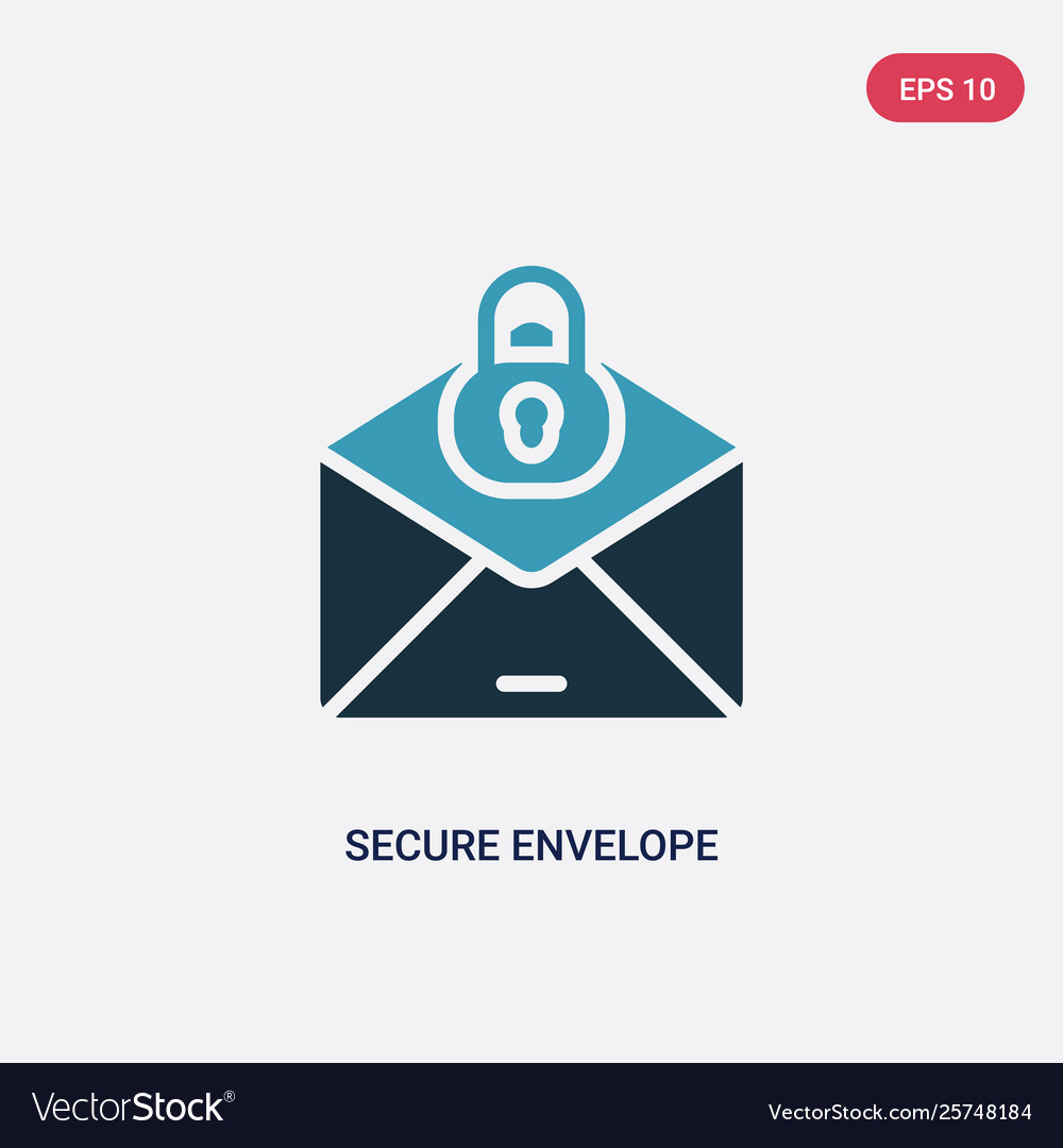 Two color secure envelope icon from security vector image Two color secure envelope icon from security