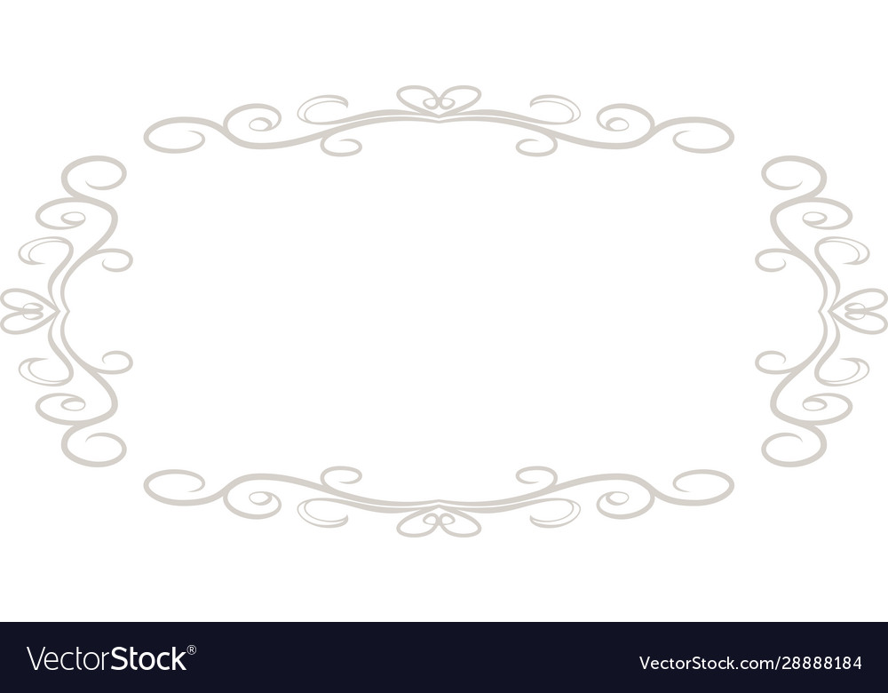 White horizontal rectangular antique pattern frame