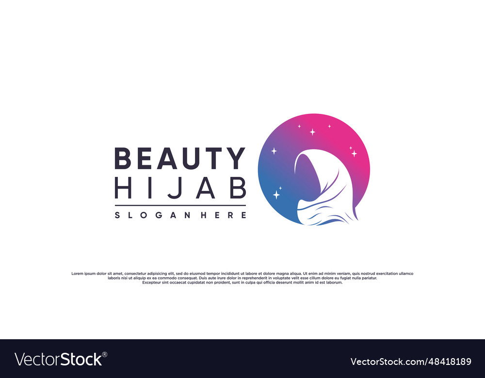 Beauty hijab logo for moslem woman with creative