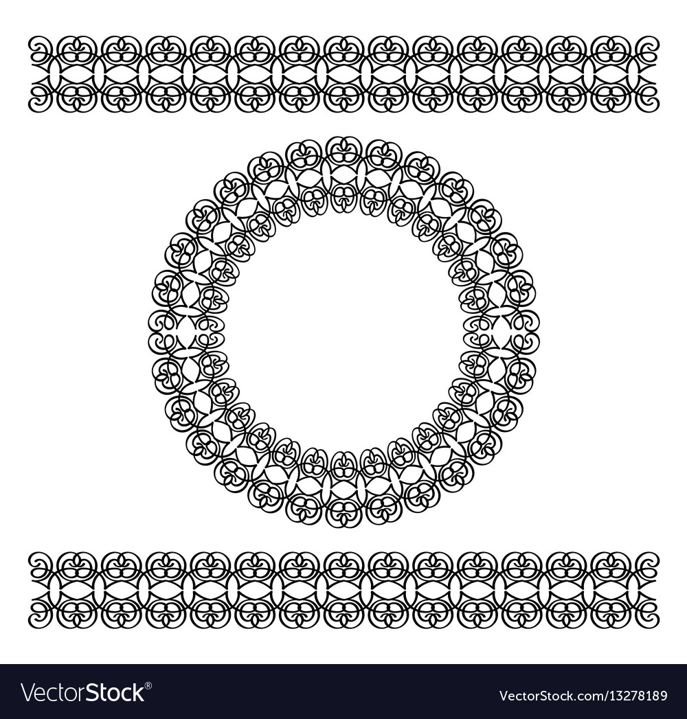 Black scythian border and circle frame