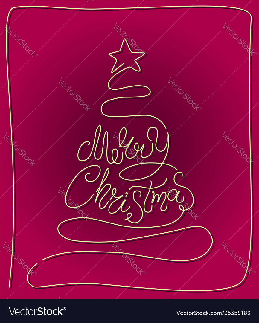 Christmas fir tree with merry lettering