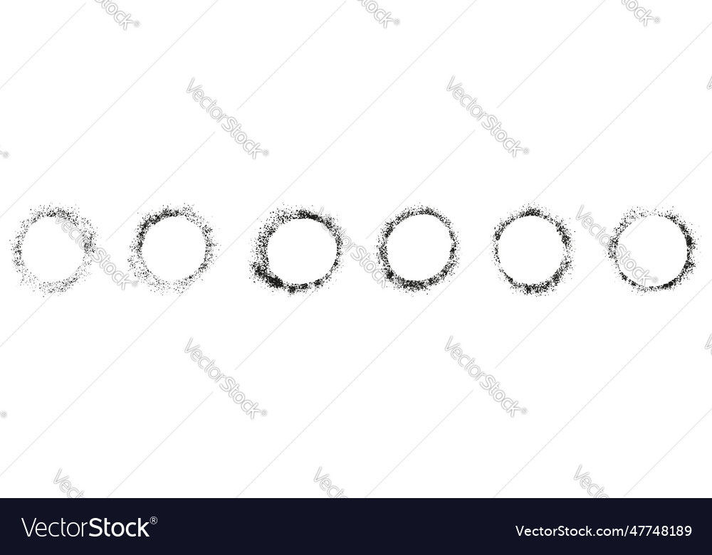Circle frame with rough texture set abstract vector image Circle frame with rough texture set abstract