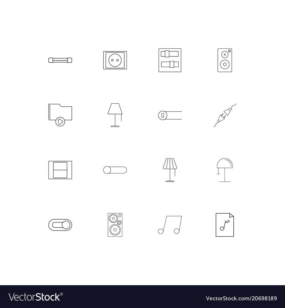 Electrical simple linear icons set outlined