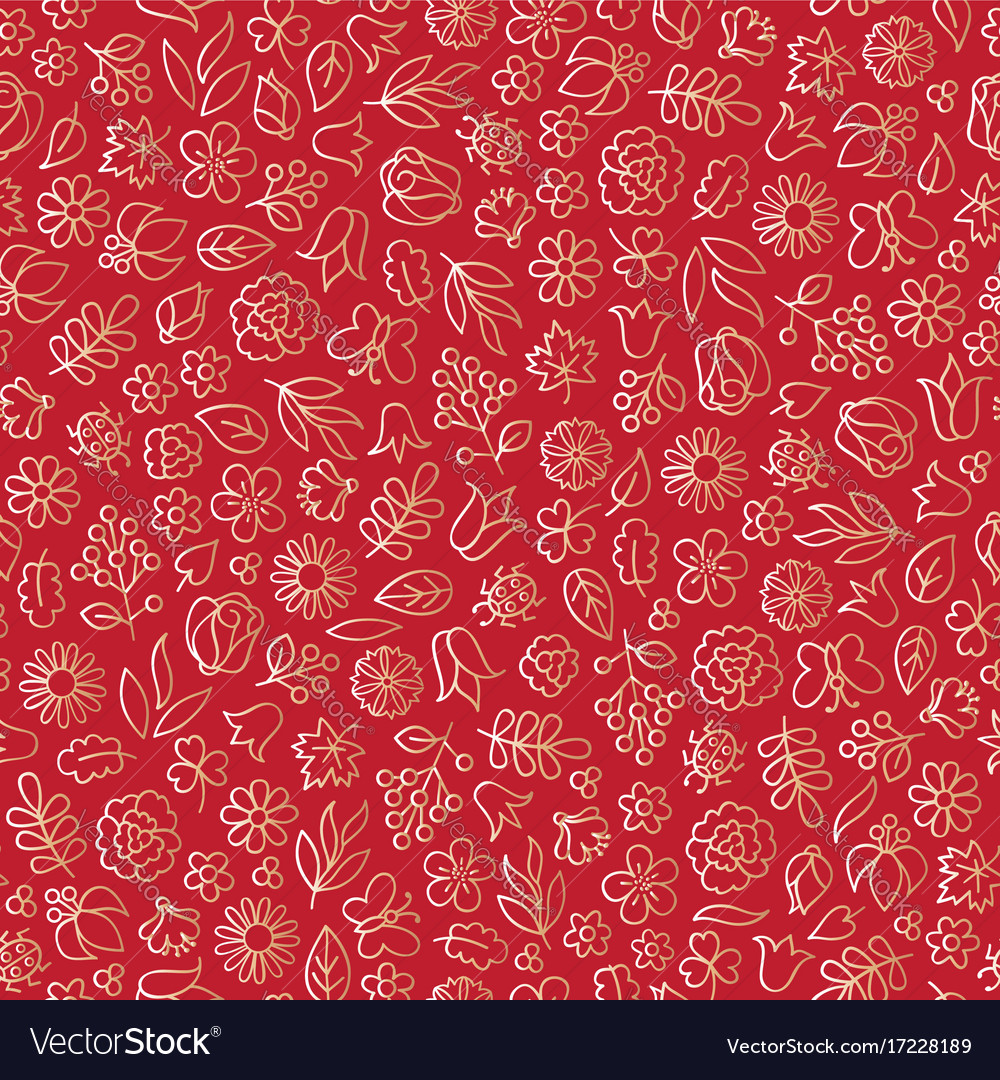 Floral leaf seamless pattern flower icon