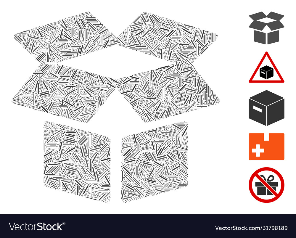 Hatch mosaic open box icon vector image Hatch mosaic open box icon