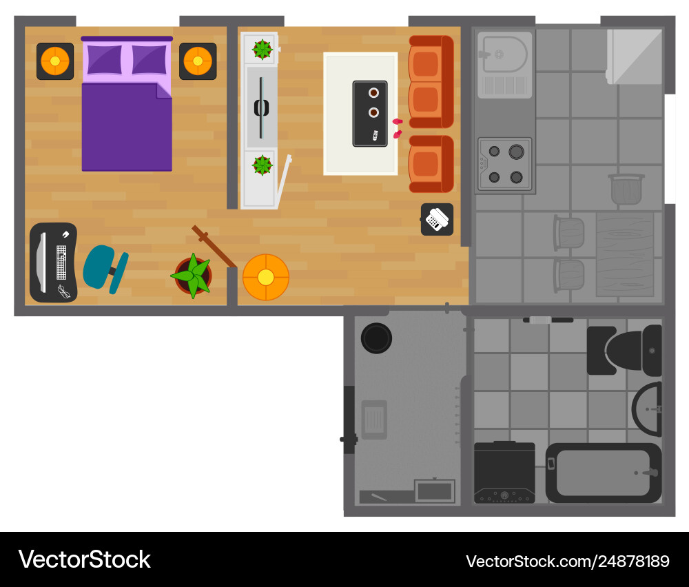 Interior house room with lights on view from Vector Image
