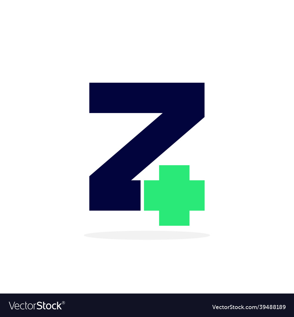 Logo letter medical cross z Royalty Free Vector Image