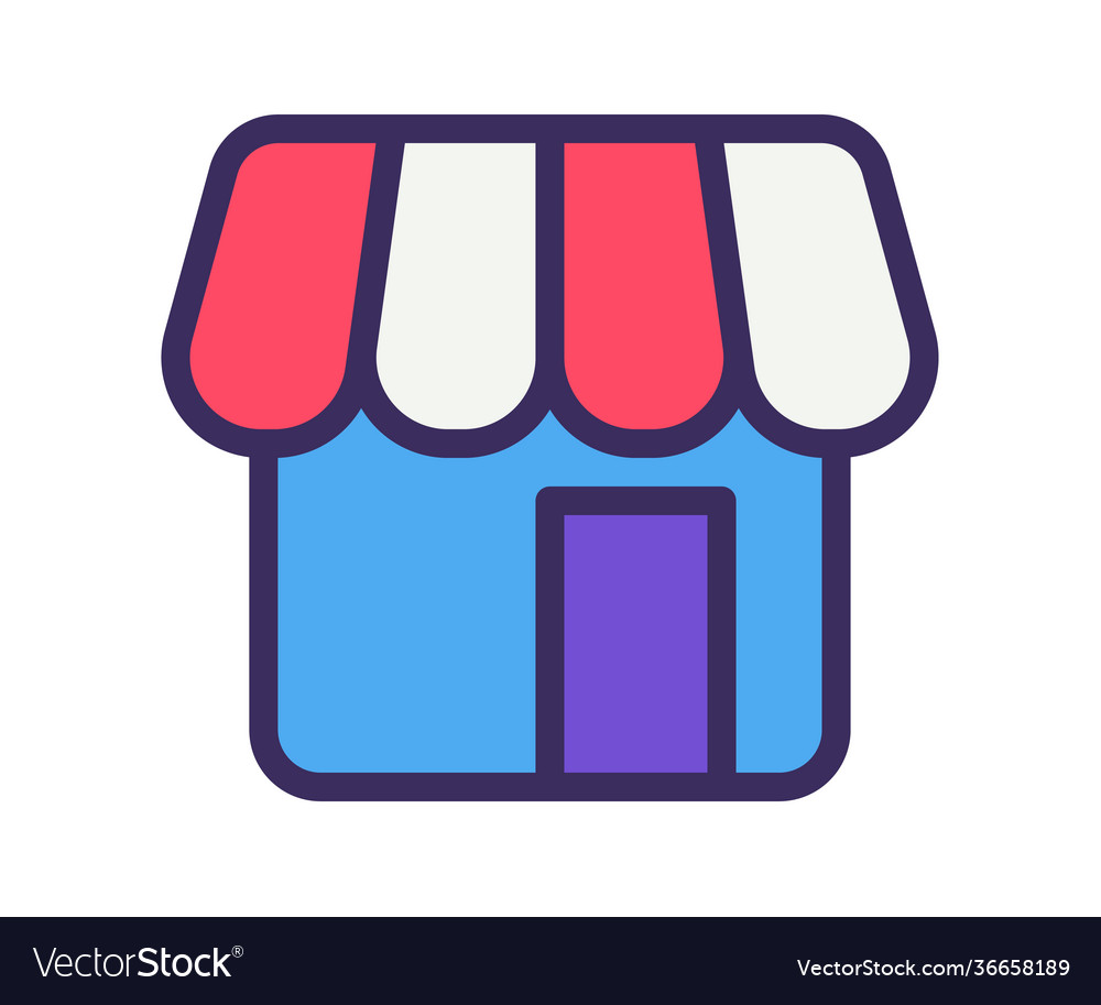 Market store shop single isolated icon