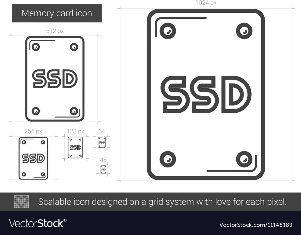 Memory card line icon