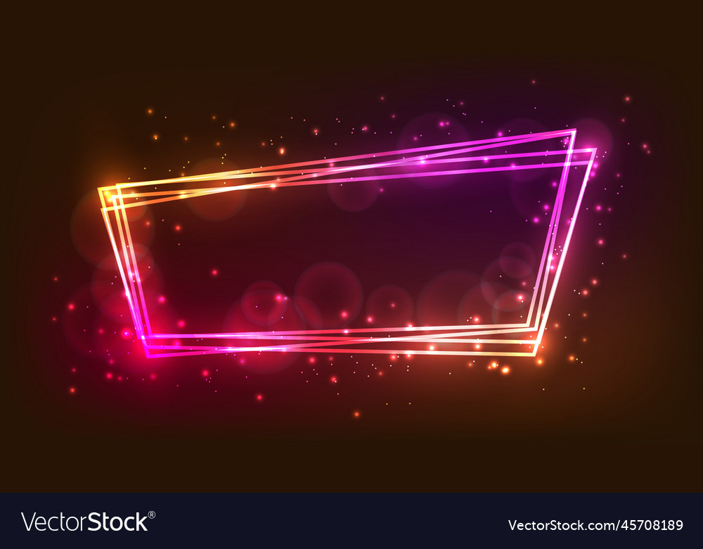 Neon frame with shining effects and sparkles