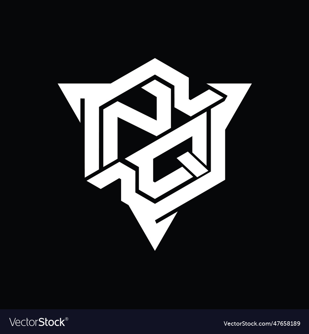 Nq logo monogram hexagon shape with triangle