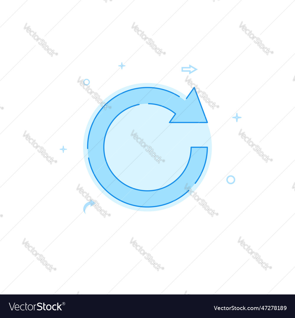 Refresh update arrow flat icon filled line style vector image Refresh update arrow flat icon filled line style