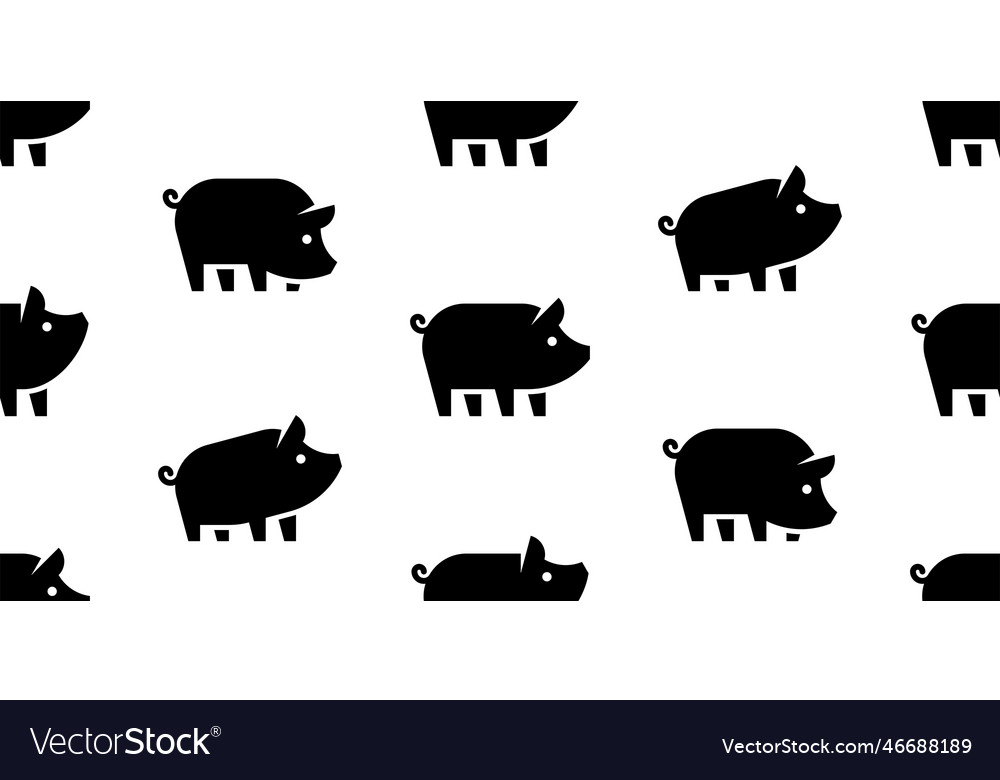 Seamless pattern with pigs