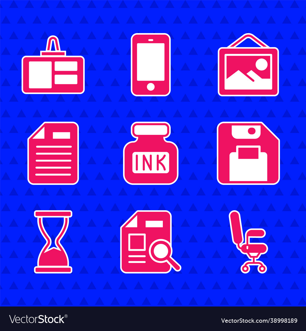 Set inkwell document with graph chart office