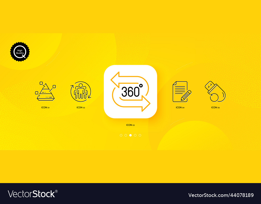 Teamwork 360 degree and flash memory minimal line vector image Teamwork 360 degree and flash memory minimal line