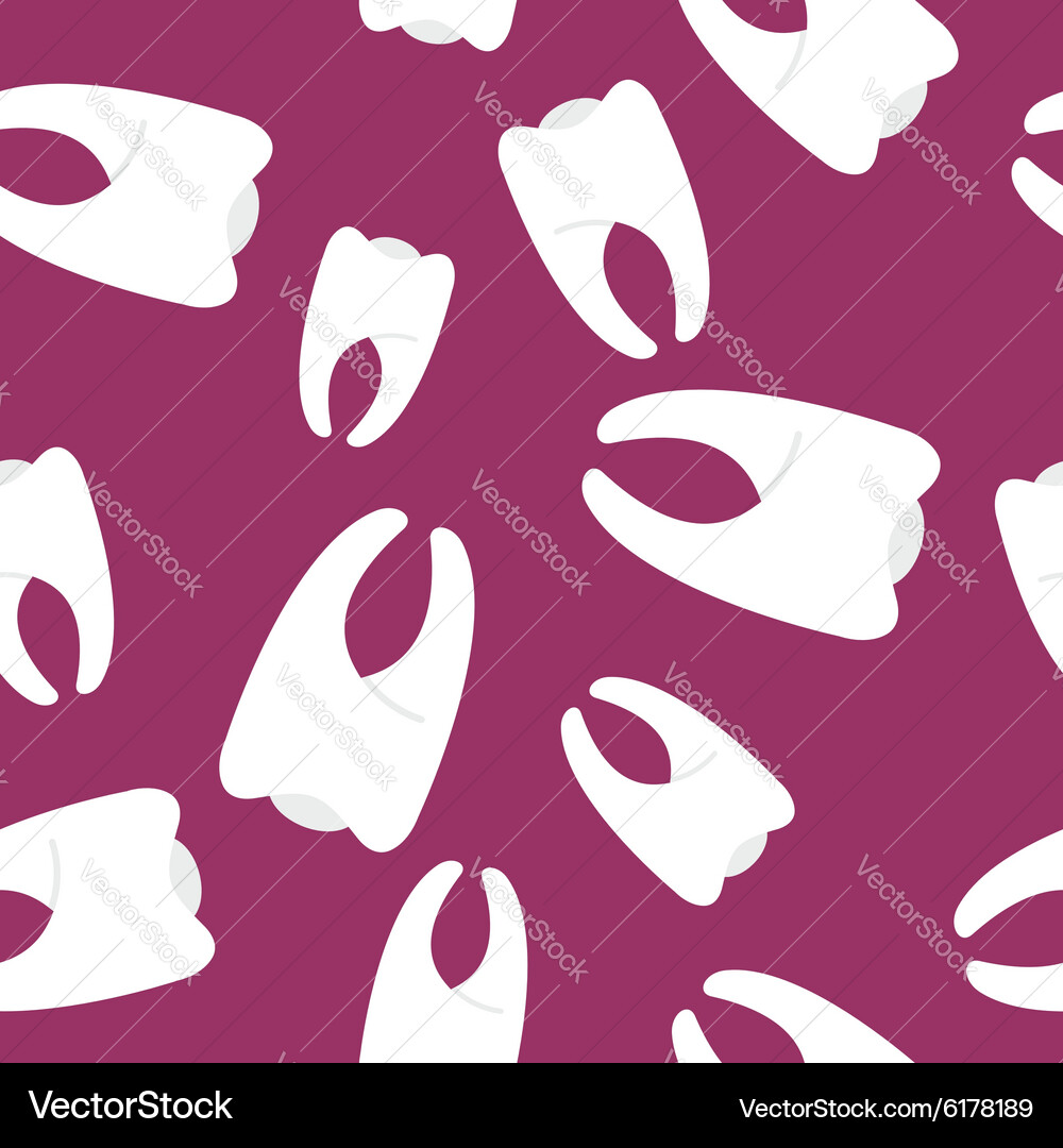 White teeth seamless pattern background for Vector Image