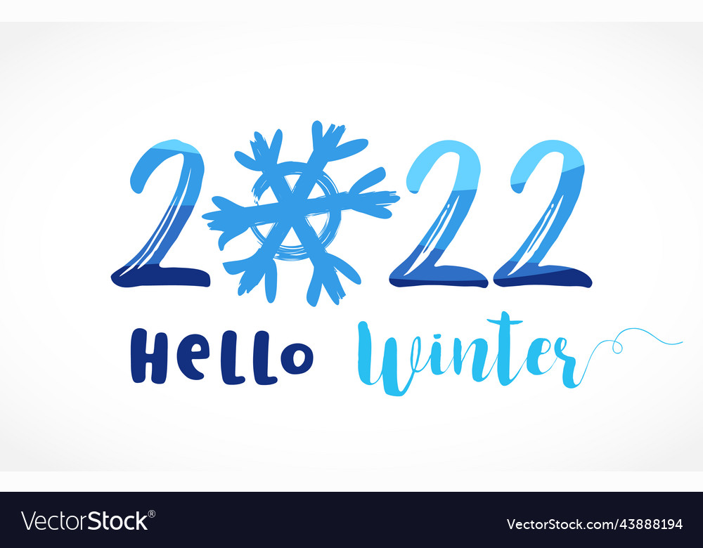 2022 hello winter with snowflake