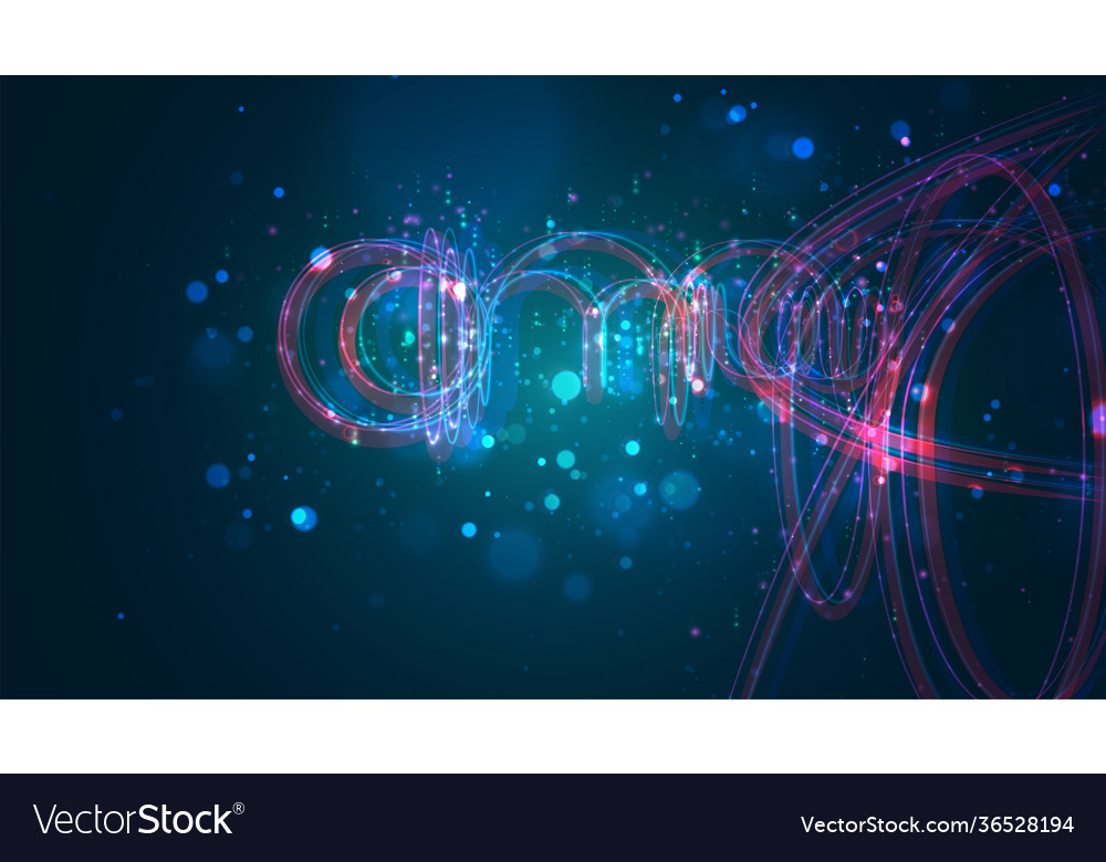 Abstract thread with bends and waves flies