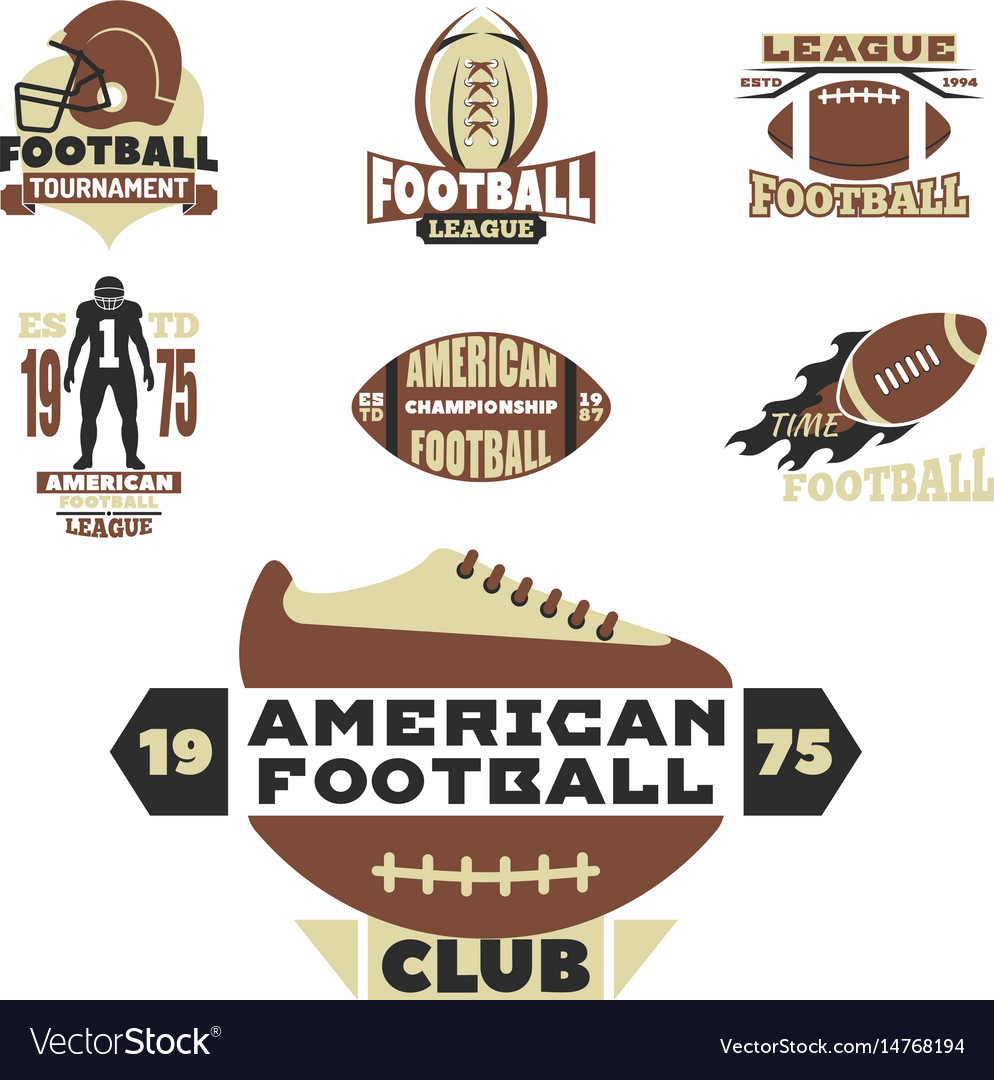 American football championship badge template for Vector Image