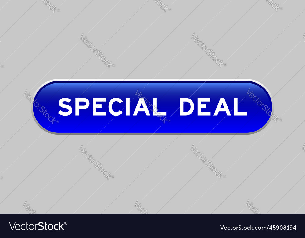 Blue color capsule shape button with word special Vector Image