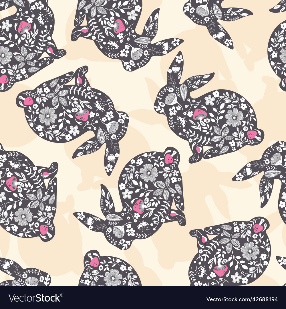 Botanical Rabbit Pattern - Spring