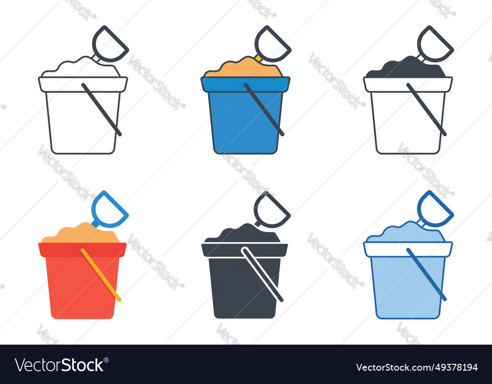 Bucket and spade icon collection with different vector image Bucket and spade icon collection with different