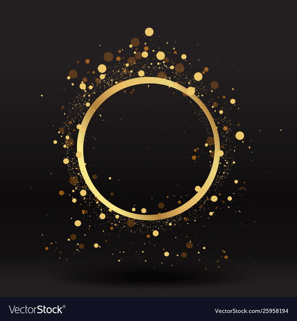 Circle involute golden dust curl with bokeh vector image Circle involute golden dust curl with bokeh