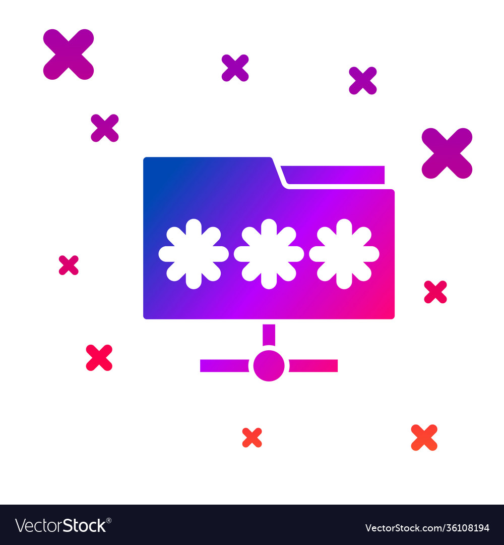 Color folder with password notification icon