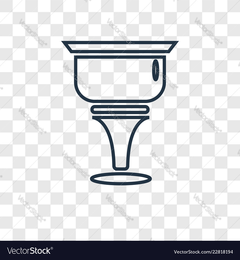 Cup concept linear icon isolated on transparent vector image Cup concept linear icon isolated on transparent